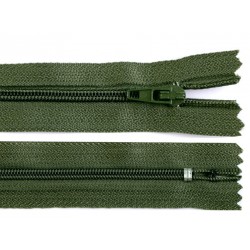 Cipzár 35 cm műanyag olajzöld