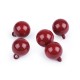 Műanyag gyöngy füllel 1,6 cm bordó 5 db