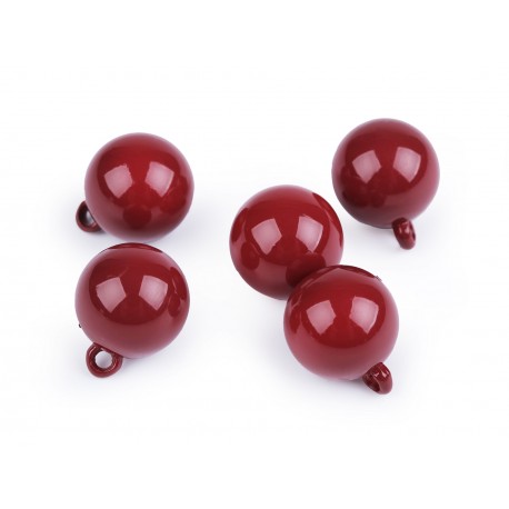 Műanyag gyöngy füllel 1,6 cm bordó 5 db