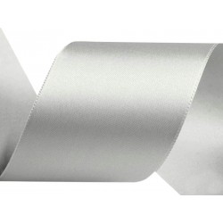 Szatén szalag 4 cm ezüst