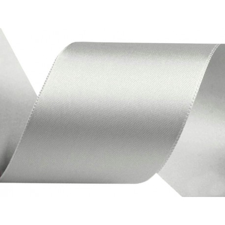 Szatén szalag 4 cm ezüst