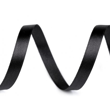 Szatén szalag 1 cm fekete