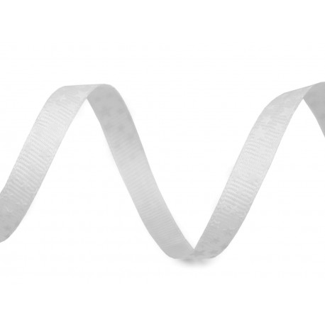 Díszszalag fehér csillagos 1 cm tekercses