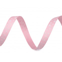 Díszszalag 1 cm rózsaszín csillagos tekercses