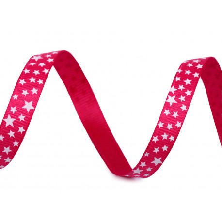 Díszszalag 1 cm pink csillagos tekercses