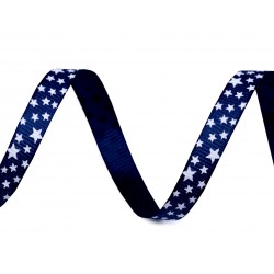 Díszszalag 1 cm sötétkék csillagos tekercses