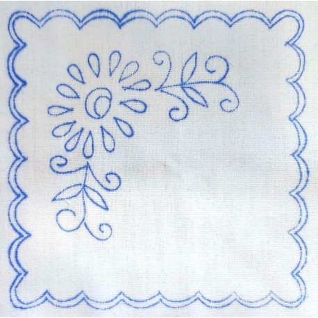 Hímezhető terítő 20x20 cm szegetlen XVII.