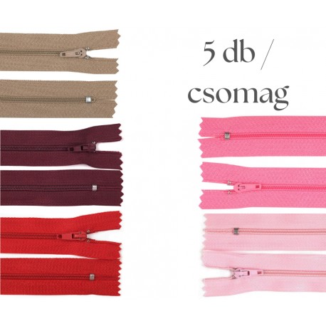 Cipzár csomag 10 cm 5 db vegyes I.