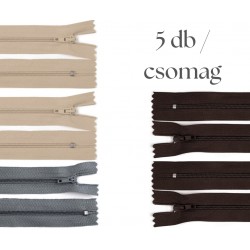 Cipzár csomag 18 cm 5 db vegyes I.