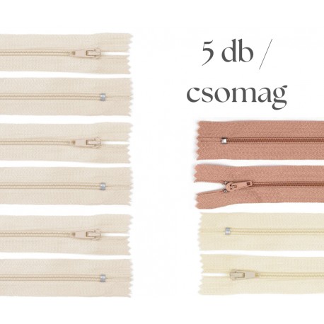Cipzár csomag 18 cm 5 db vegyes III.