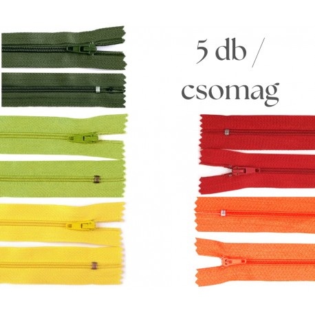 Cipzár csomag 18 cm 5 db vegyes V.