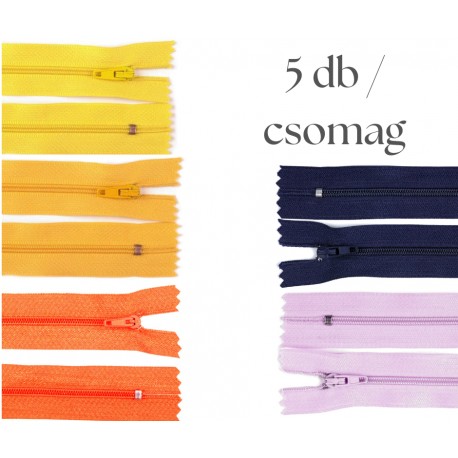 Cipzár csomag 18 cm 5 db vegyes IX.