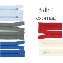 Cipzár csomag 18 cm 5 db vegyes XI.