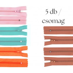 Cipzár csomag 20 cm 5 db vegyes II.