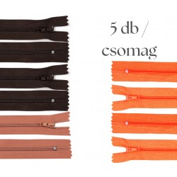Cipzár csomag 20 cm 5 db vegyes III.