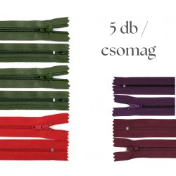 Cipzár csomag 25 cm 5 db vegyes I.