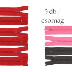 Cipzár csomag 25 cm 5 db vegyes III.