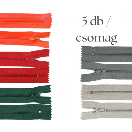 Cipzár csomag 30 cm 5 db vegyes I.