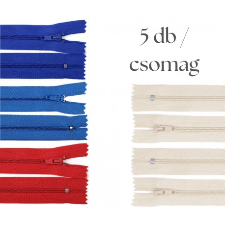 Cipzár csomag 30 cm 5 db vegyes IV.