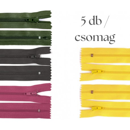 Cipzár csomag 40 cm 5 db vegyes I.