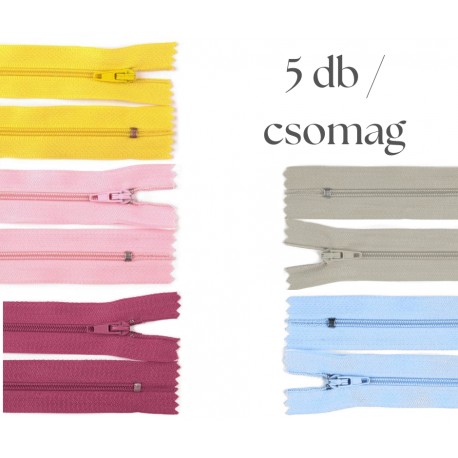 Cipzár csomag 40 cm 5 db vegyes II.