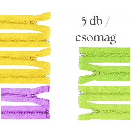 Cipzár csomag 40 cm 5 db vegyes II.
