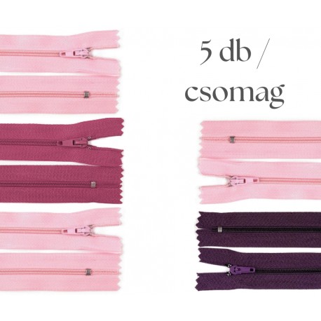 Cipzár csomag 45 cm 5 db vegyes I.