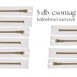 Cipzár csomag fehér fém 5 db vegyes II.