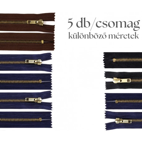 Cipzár csomag fém 5 db vegyes I.