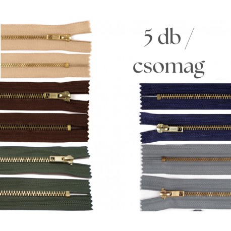 Cipzár csomag 10 cm fém 5 db vegyes II.