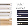 Cipzár csomag 20 cm fém 5 db vegyes VI.