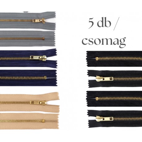 Cipzár csomag 20 cm fém 5 db vegyes VII.