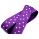 Szalag pöttyös lila, fehér pöttyös
