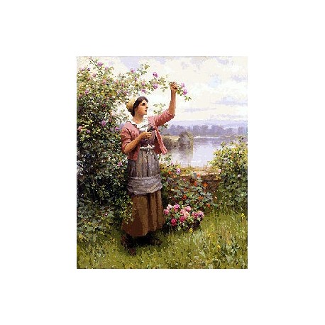 Gobelin 30x40 cm Sz:696 T Rózsaszedő