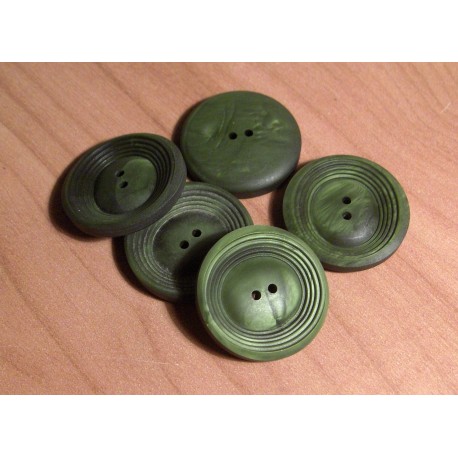 Gomb 2,6 cm zöld vésett