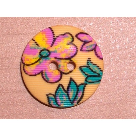 Dekorgomb 2 cm virágos narancssárga