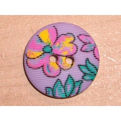 Dekorgomb 2 cm virágos lila