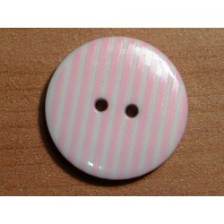 Dekorgomb 2 cm rózsaszín csíkos