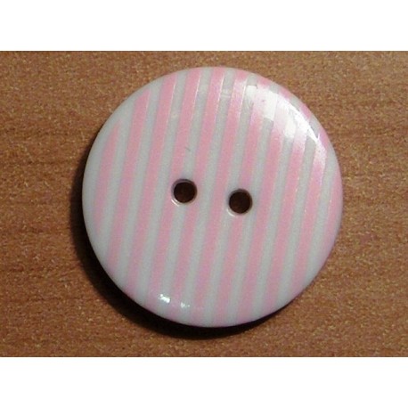 Dekorgomb 2 cm rózsaszín csíkos