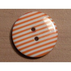 Dekorgomb 2 cm narancssárga csíkos