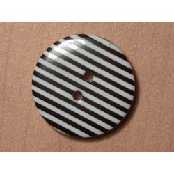 Dekorgomb 2 cm fekete csíkos