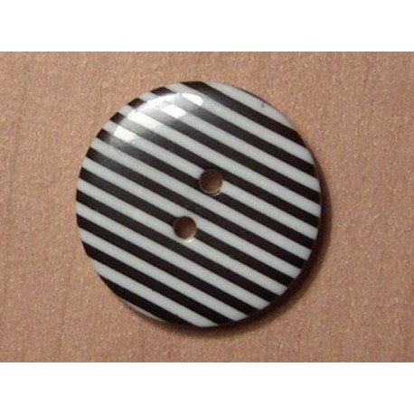 Dekorgomb 2 cm fekete csíkos