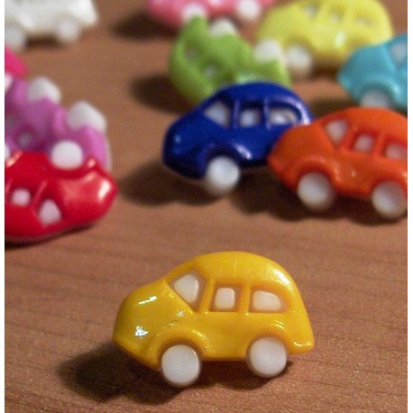 Babagomb 1,6x1 cm mandarinsárga autó