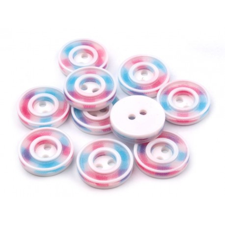 Gomb 1,2 cm kék/rószaszín