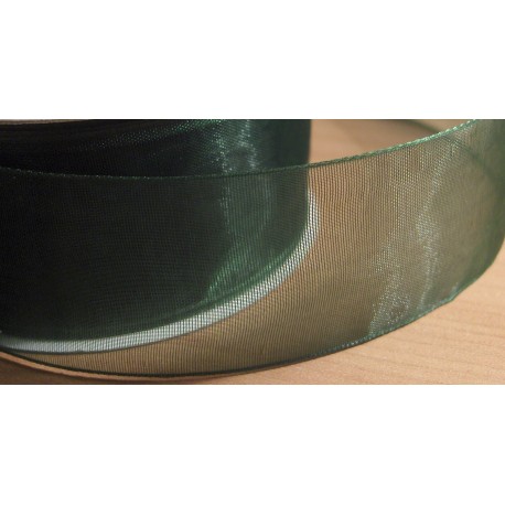 Organza szalag 3 cm sötétzöld