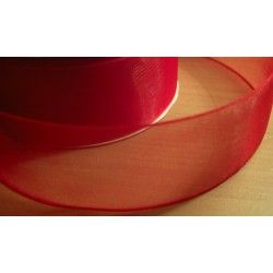Organza szalag 3 cm piros