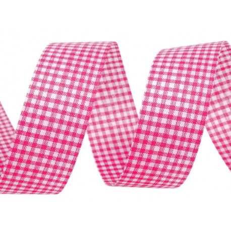 Kockás szalag 2,5 cm pink