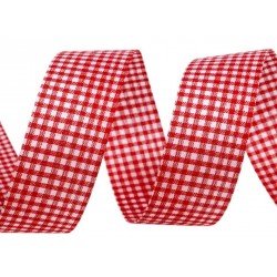 Kockás szalag 2,5 cm piros