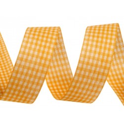Kockás szalag 2,5 cm sárga