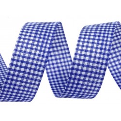 Kockás szalag 2,5 cm kék